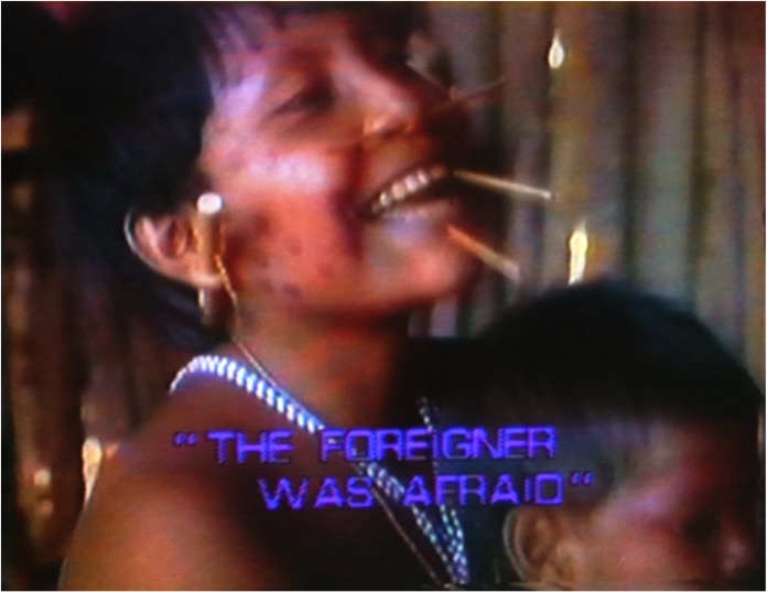Juan Downey, <i>The Laughing Alligator</i>, 1979. Video, black and white and color, and sound, 27 minutes. Film still.