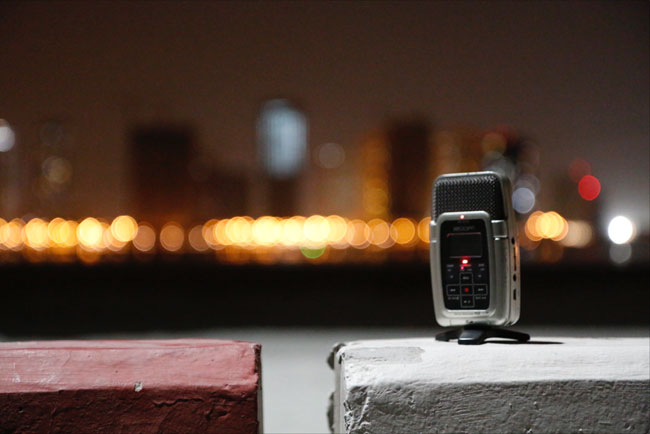 Conversation at night with Louvre Museum workers is recorded in front of the Saadiyat Accommodation Village on May 15, 2015.