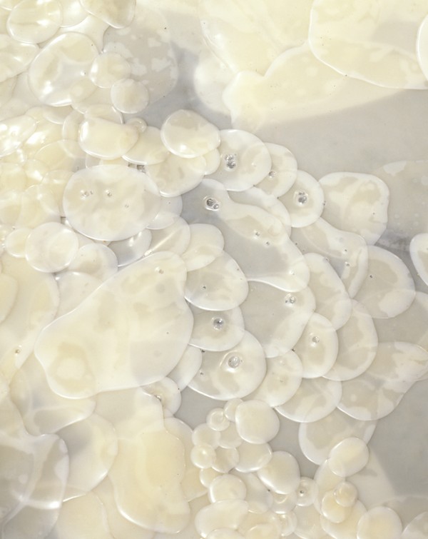 Tara Donovan, detail from <i>Strata</i>, 2000/2010. Elmer’s glue, installation dimensions variable. Photo courtesy of the artist and Ace Gallery.